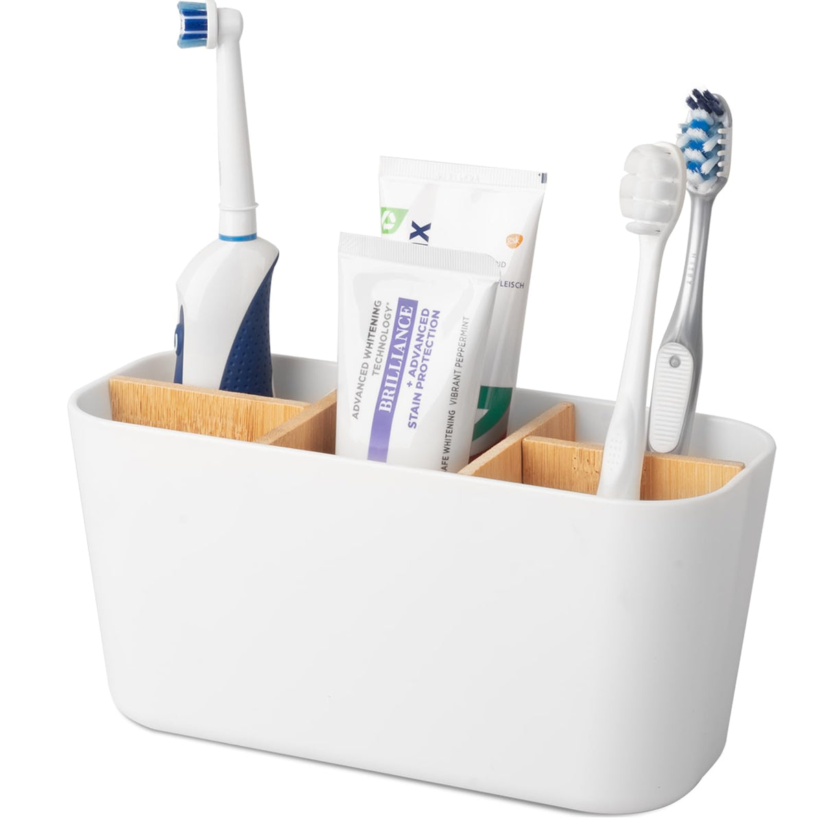 Toothbrush Holders Electric Tooth Brush and Toothpaste Organizer, Black