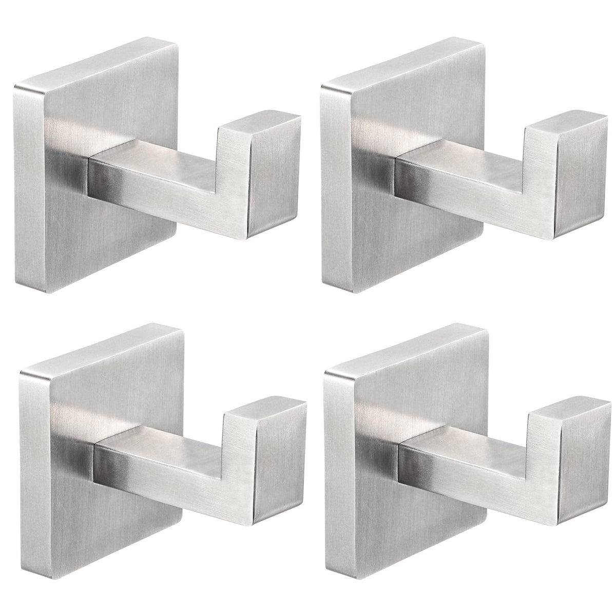 IBosins 4-Pack Towel Hooks Hand Towel Holder Bathroom Robe Hanger Black