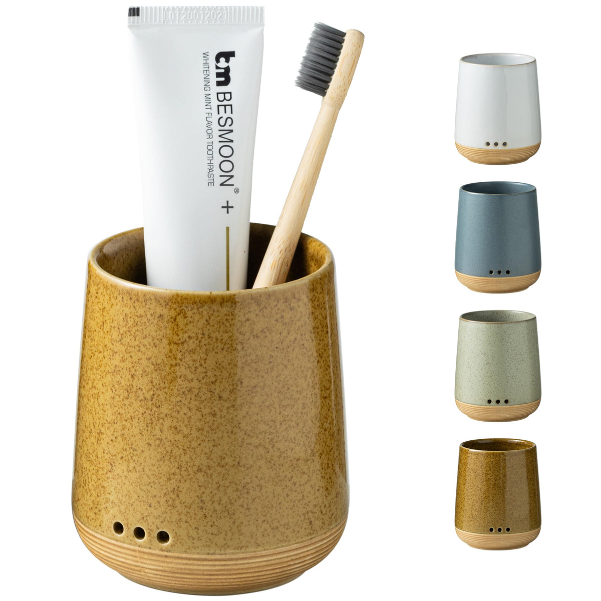 LYEOBOH Ceramic Toothbrush Holder, Toothbrush Storage,Tooth Brush Holders