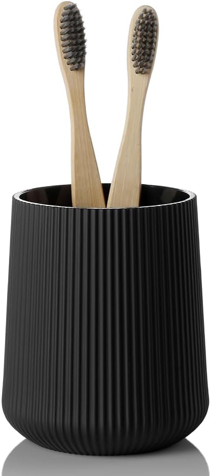 YAUKPH Black Striped Toothbrush Holder