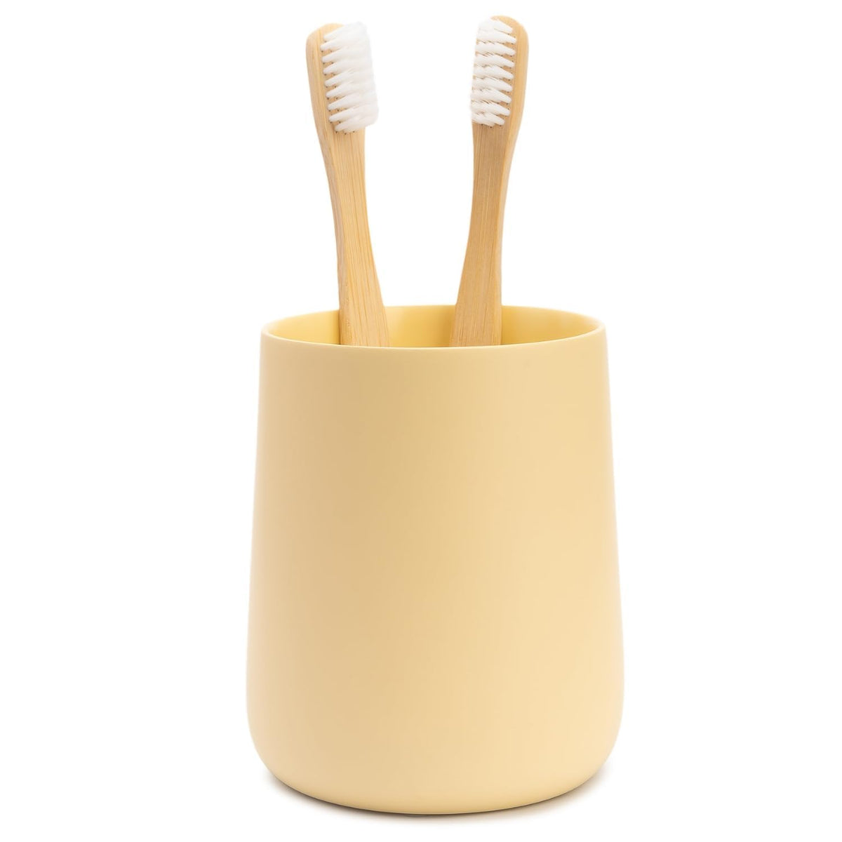 Yew Design Matte White Bathroom Toothbrush Holder Cup - Round