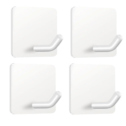 FOTYRIG Heavy Duty Adhesive Towel Hooks Stick on Towel Hanger Wall Holder Waterproof Stainless Steel Sticky Hooks for Hanging Bathroom Kitchen Home-4 Packs
