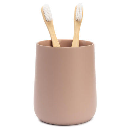 Yew Design Matte White Bathroom Toothbrush Holder Cup - Round