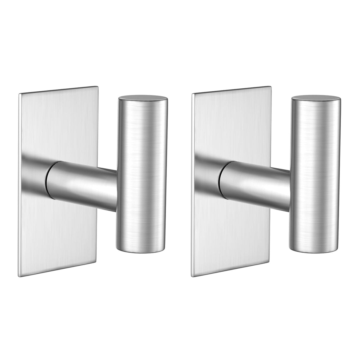 VAEHOLD Wall Towel Hooks, Heavy Duty Sticky Holder Waterproof Towel Hooks for Hanging Coat, Clothes, Closet Hook Wall Mount for Kitchen (Black, 2 Pack)