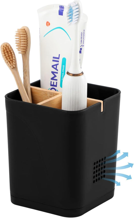 Electric Toothbrush Holder Tooth Brush and Toothpaste Organizer, Black