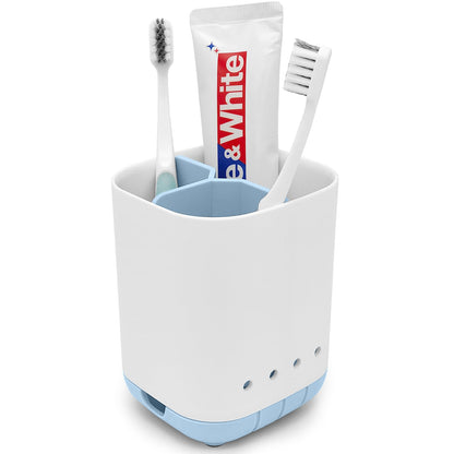 Toothbrush Holder for Bathroom,Plastic Detachable for Easy Cleaning Multi-Functional Storage,3 Slots Anti-Slip Electric Toothbrush and Toothpaste Organizer Caddy for Bathroom Vanity,Countertop (Grey)