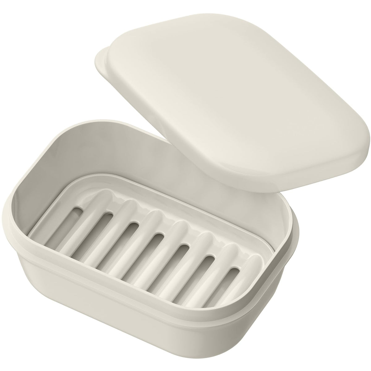 Quatish Leakproof Soap Dish with Lid & Draining Layer, Shatterproof Travel Bar Soap Holder Case Container, Portable Travel Size Toiletries Essentials for Camping, Gym, Bathroom, Greygreen