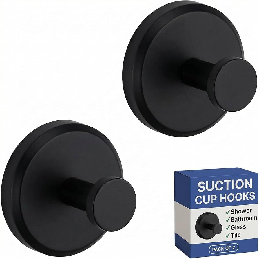 HOME SO Suction Cup Hooks for Shower & Bathroom Towel Holder 4-Pack Gold