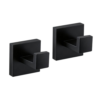 JOPOFI 2 Piece Towel Hook - Bathroom Robe Hook - Matte Black