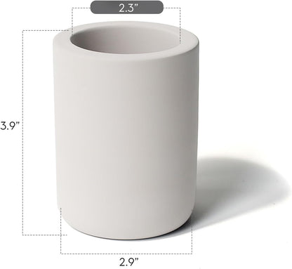 Selegna Drying Stone Toothbrush Holder, Diatomite Toothbrush Holders for Bathroom, Quick Drying Electric Toothbrush & Toothpaste Holder Cup, Diatomaceous Earth Bathroom Sink Organizer (Light Grey)
