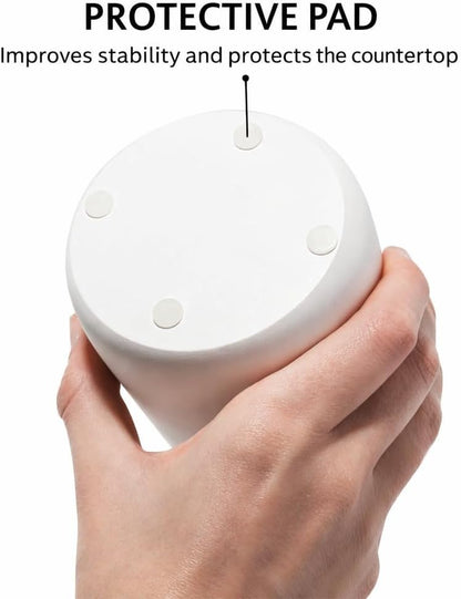 Yew Design Matte White Bathroom Toothbrush Holder Cup - Round