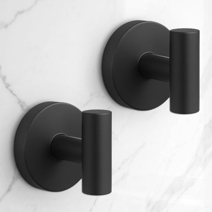 Heavy Duty Suction Cup Hooks for Glass Window,Tile,Mirror,Removable Shower Hooks for Inside Shower,Metal Towel Hooks for Bathroom,4 Pack(Black)