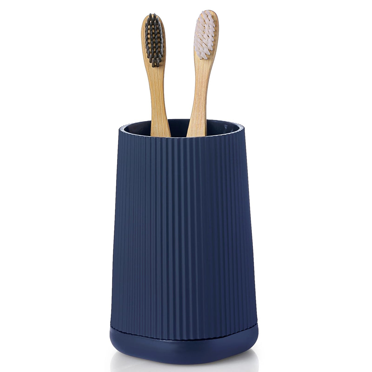 YAUKPH Small Single Toothbrush Holder with Silicone Bottom Black