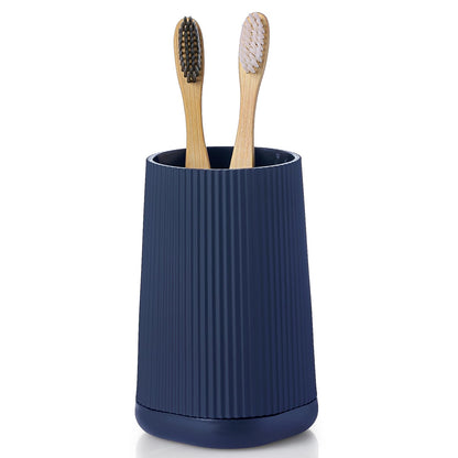 YAUKPH Small Single Toothbrush Holder with Silicone Bottom Black