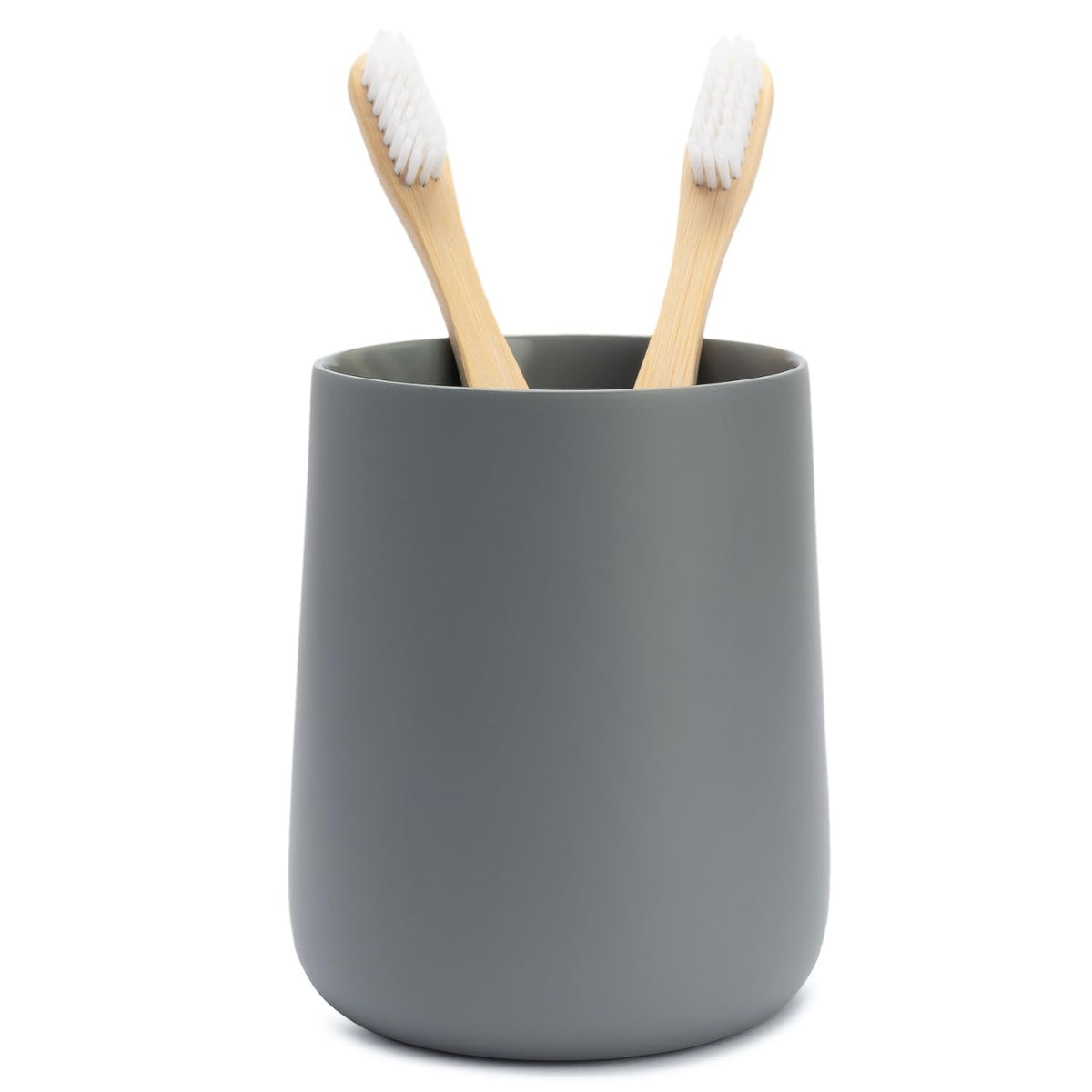Yew Design Matte White Bathroom Toothbrush Holder Cup - Round