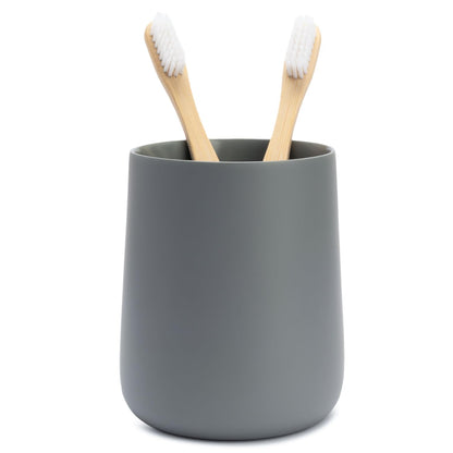 Yew Design Matte White Bathroom Toothbrush Holder Cup - Round