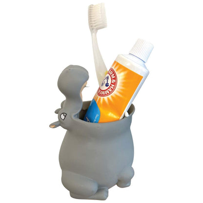 Kids Toothbrush Holder Toothbrush Organizer – Durable Silicone Animal Tooth Brush Holder – Easy to Clean Toothbrush and Toothpaste Holder – Toothbrush Holders for Bathrooms by Lily’s Home - Shark