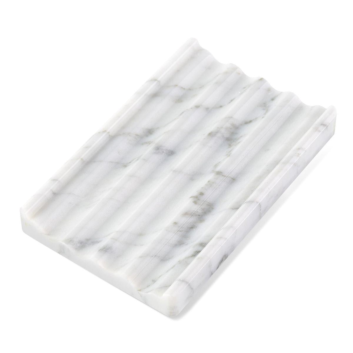 Karibiber Marble Soap Dish, Large Stone Bar Soap Holder Shower, Green Bathroom Soaps Saver, Easy Cleaning Natural Stone Sponge Holder for Kitchen Sink, Executive Jewelry Ring Tray