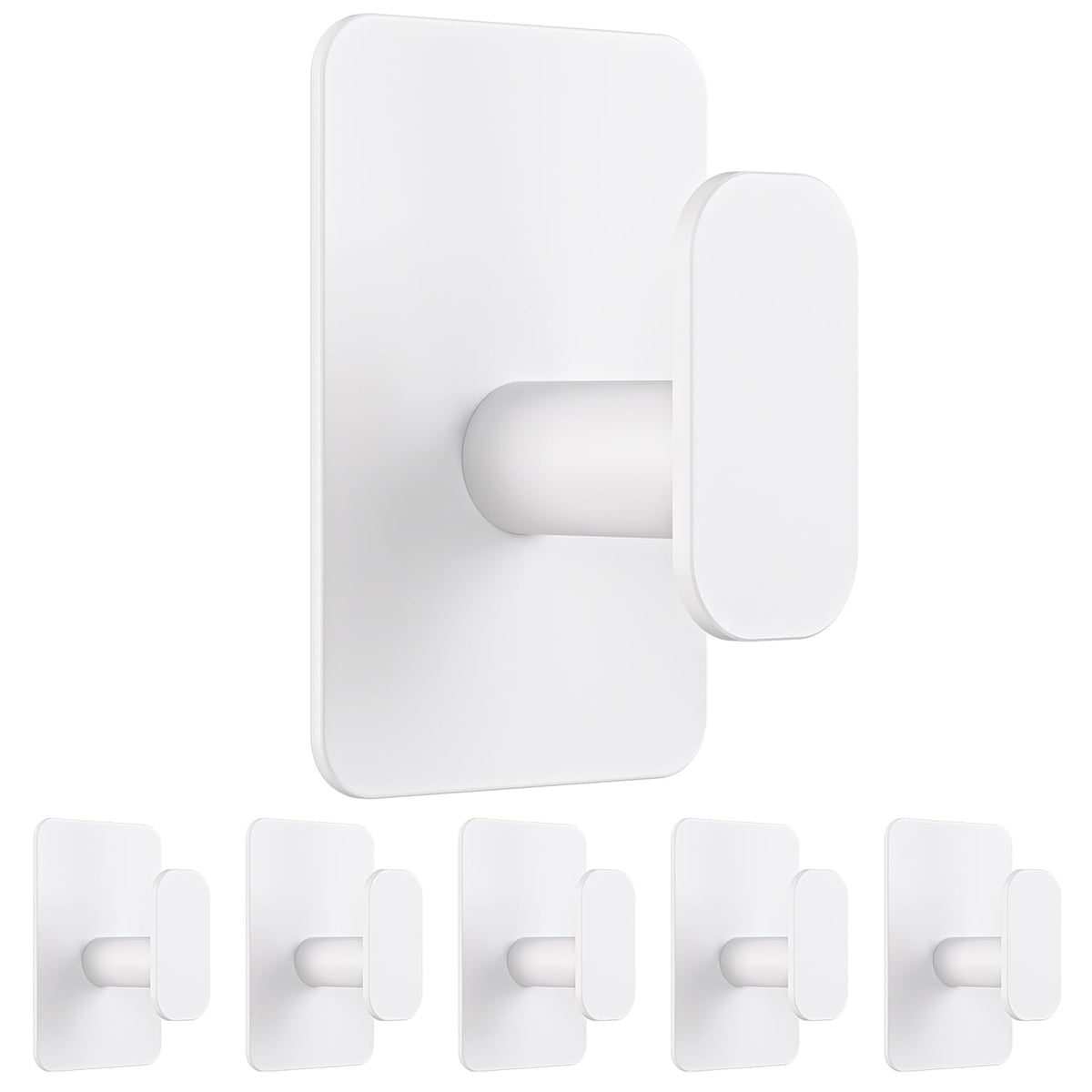 Large Heavy Duty Wall Hooks - 26lb Max, Stainless Steel Adhesive Towel Hooks for Hanging Towel, Coat, Robe, Hat, Sticky Towel Holder for Wall Mount in Bathroom, Shower, Kitchen (Black, 4 Pack)
