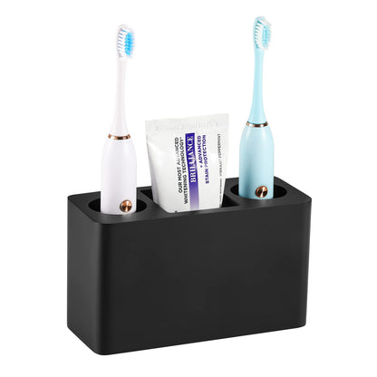 Luxspire Toothbrush Holder, Resin, 3 Slots, Gravel White