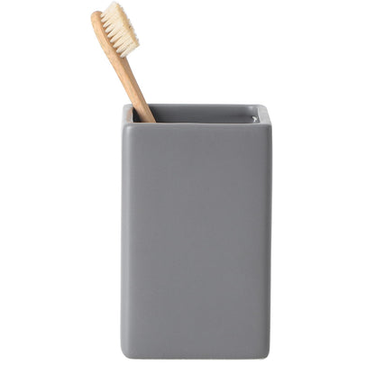 Ceramic Black Square Toothbrush Holder for Bathrooms - 1 Cup Square Toothbrush Toothpaste Holders, Bathroom Tumbler Cup Reusable Toothbrush Mouthwash Cup, Bathroom Counter Organizer.