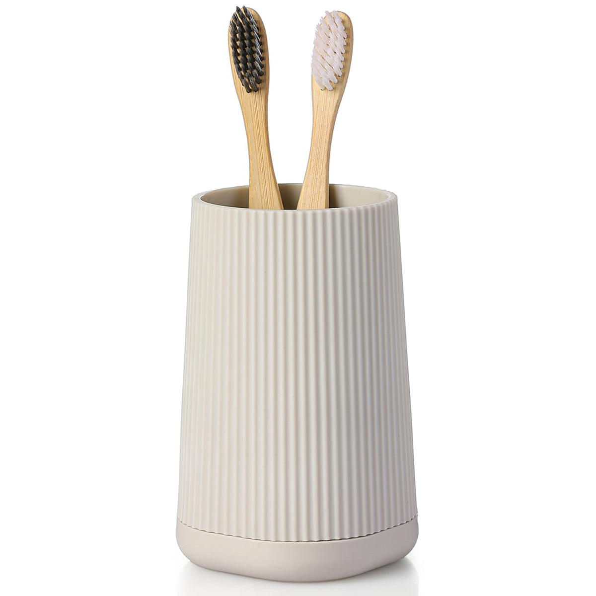 YAUKPH Small Single Toothbrush Holder with Silicone Bottom Black