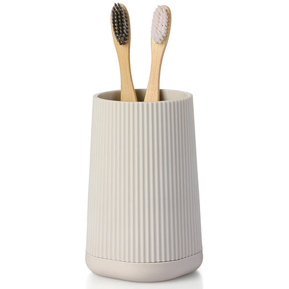 YAUKPH Small Single Toothbrush Holder with Silicone Bottom Black