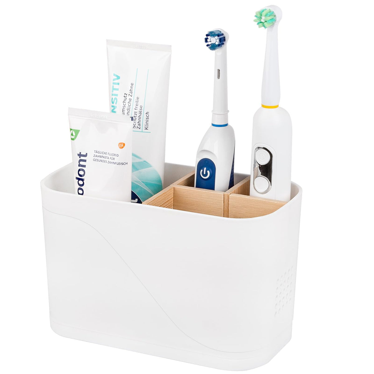 Electric Toothbrush Holder Tooth Brush and Toothpaste Organizer, Black
