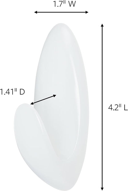 Command Large White Bath Hooks, 3 Hooks, 3 Strips