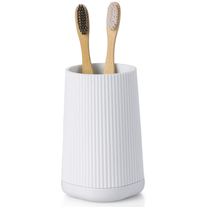 YAUKPH Small Single Toothbrush Holder with Silicone Bottom Black