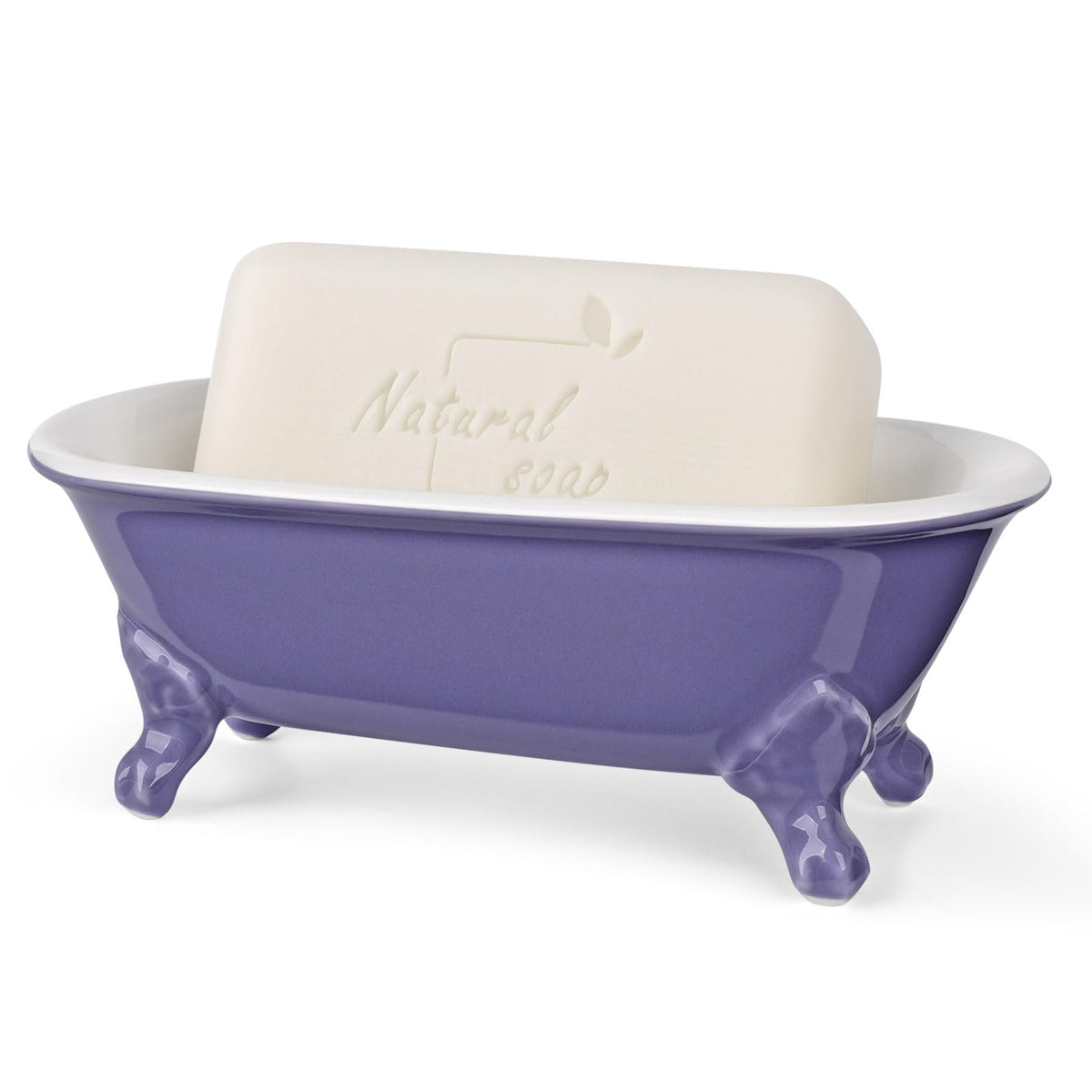 6.5" Mini Clawfoot Bathtub Soap Dish,Bar Soap Holder,Yellow