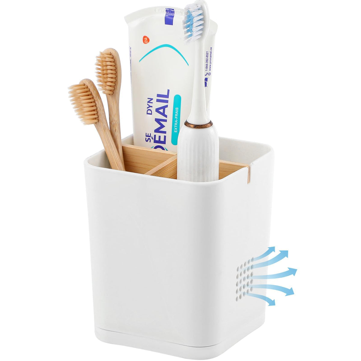 Electric Toothbrush Holder Tooth Brush and Toothpaste Organizer, Black