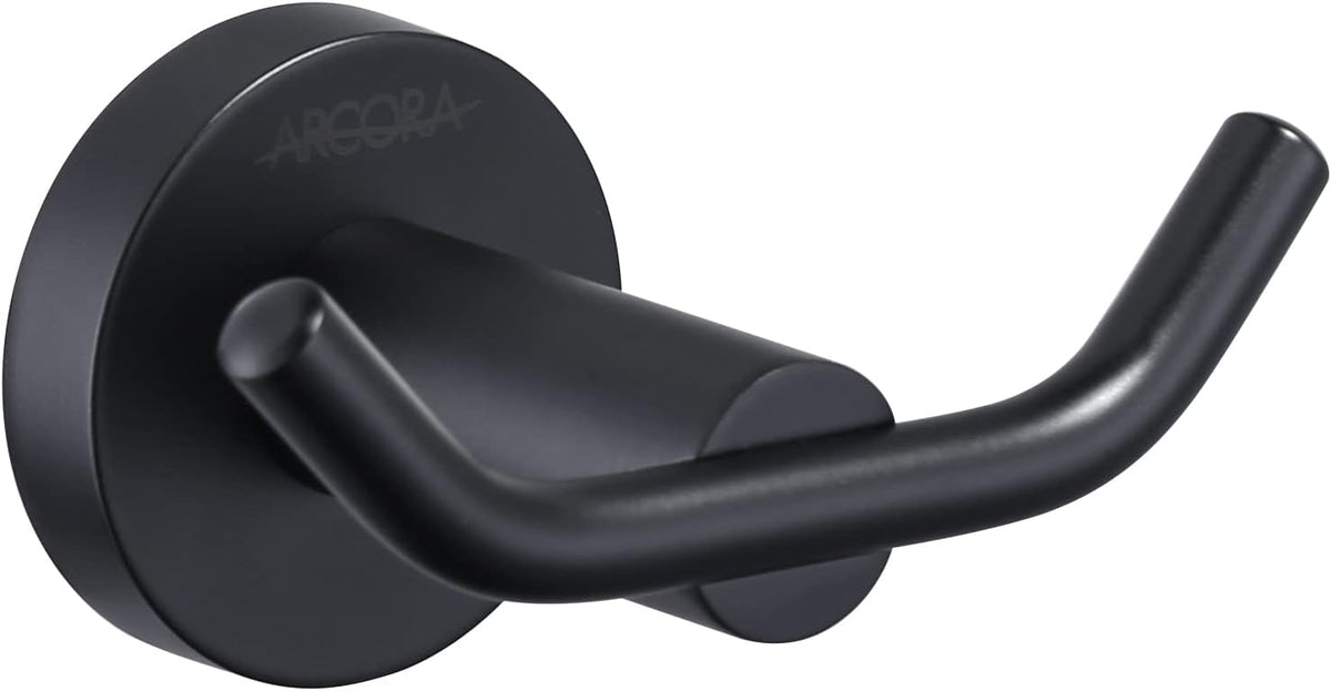 ARCORA Matte Black Towel Hooks, SUS 304 Stainless Steel Bathroom Robe Hooks