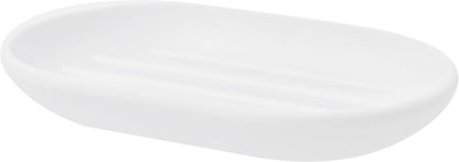 Umbra Touch Soap Dish, Plastic Soap Holder with Drainage, White