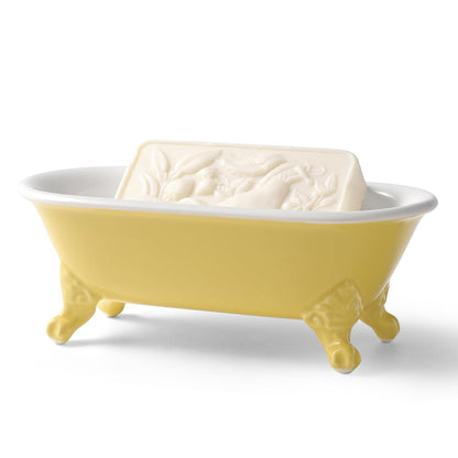 6.5" Mini Clawfoot Bathtub Soap Dish,Bar Soap Holder,Yellow