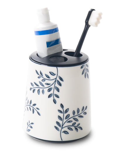 Ceramic Vintage Toothbrush Holder Cute, Blue and White Toothbrush Cup