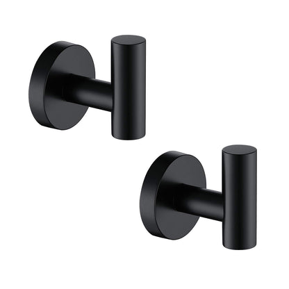 TASTOS Brushed Gold Bathroom Towel Coat Hook Stainless Steel, 2 Pack Robe Clothes Cabinet Closet Sponges Hooks Holder Round Style Heavy Duty Wall Hook for Bathroom Kitchen Hotel Wall Mounted