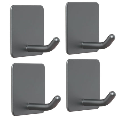 FOTYRIG Heavy Duty Adhesive Towel Hooks Stick on Towel Hanger Wall Holder Waterproof Stainless Steel Sticky Hooks for Hanging Bathroom Kitchen Home-4 Packs