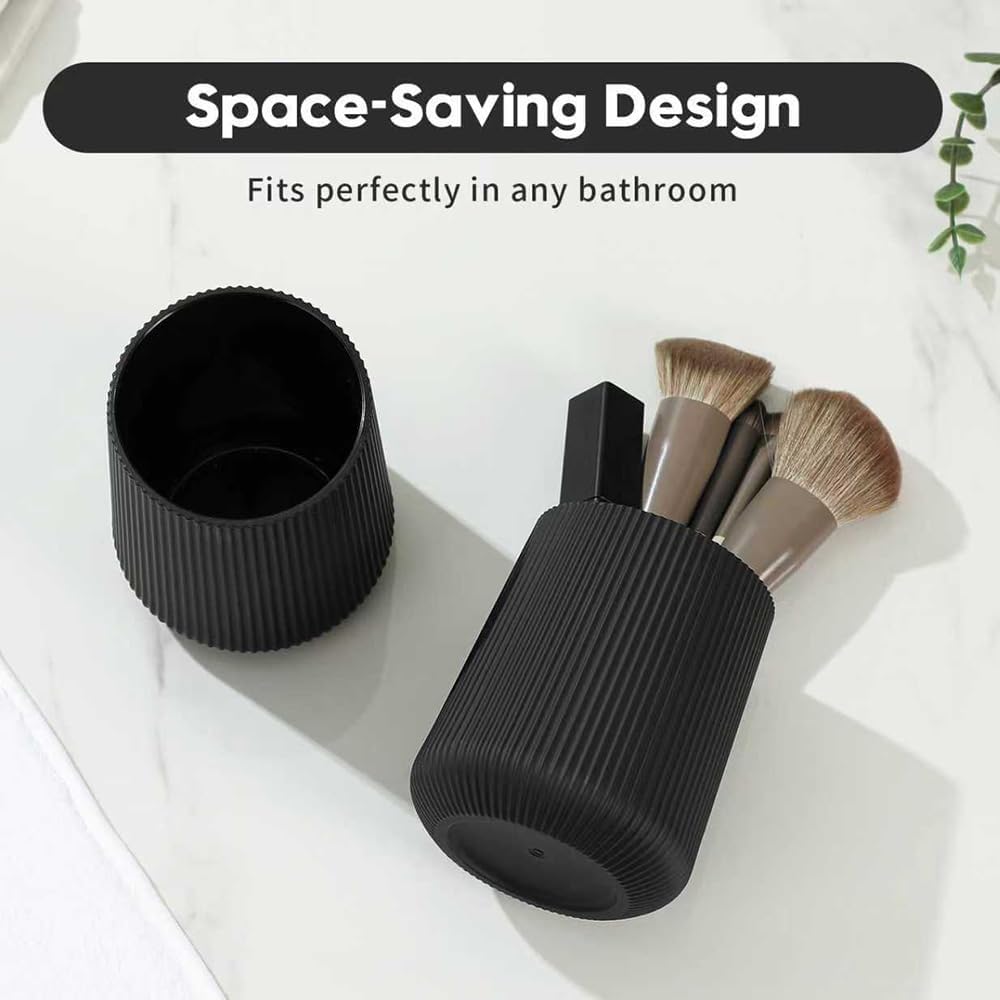 YAUKPH Black Striped Toothbrush Holder
