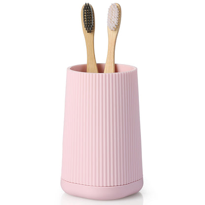 YAUKPH Small Single Toothbrush Holder with Silicone Bottom Black