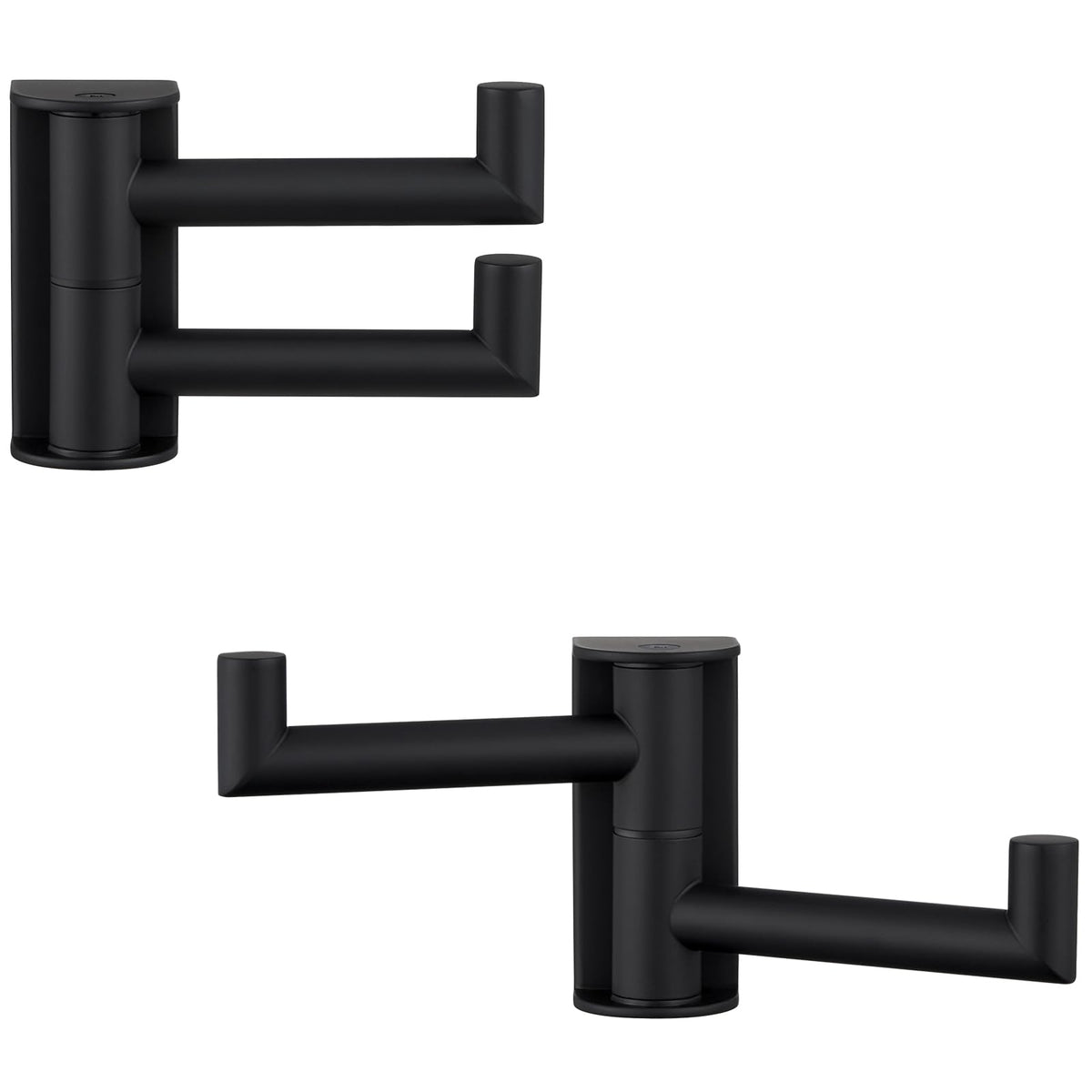 APLusee Swivel Towel Hook for Bathrooms with 2 Rotating Arms, Matte Black