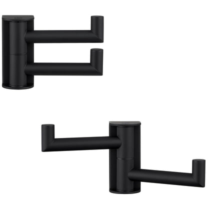 APLusee Swivel Towel Hook for Bathrooms with 2 Rotating Arms, Matte Black