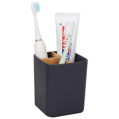 Bamboo Toothbrush Holder for Bathrooms Toothpaste Organizer - Pink