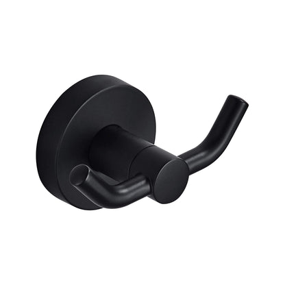 MARMOLUX ACC - Black Bathroom Hooks for Towels | Modern Black Hooks, Double Robe & Towel Hooks Ideal as Bathroom Towel Holder, Shower Wall, Kitchen Hand Towel Holder - Shower Hook