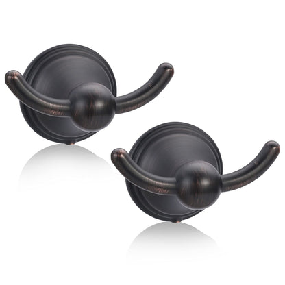 FILTA Bathroom Towel Hooks, Champagne Bronze Robe & Towel Hooks for Wall Mounted, Traditional Towel and Robe Hooks for Hanging Towels, Bath Towel Holder for Shower(2 Pack)
