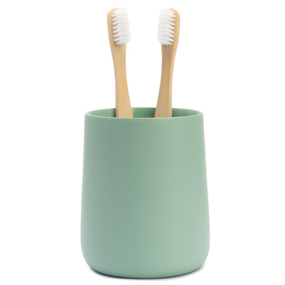 Yew Design Matte White Bathroom Toothbrush Holder Cup - Round