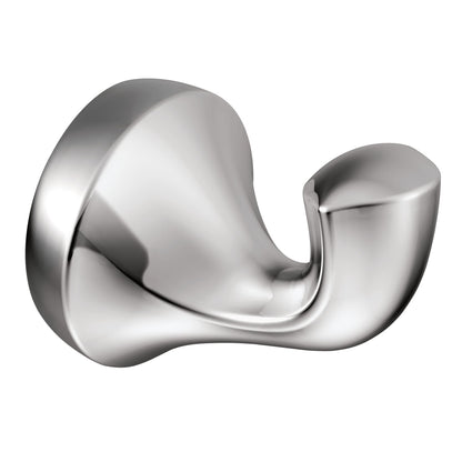 Moen Eva Brushed Nickel Transitional Single Robe Hook, Wall Mounted Hanger for Bath Robe or Towel, YB2803BN