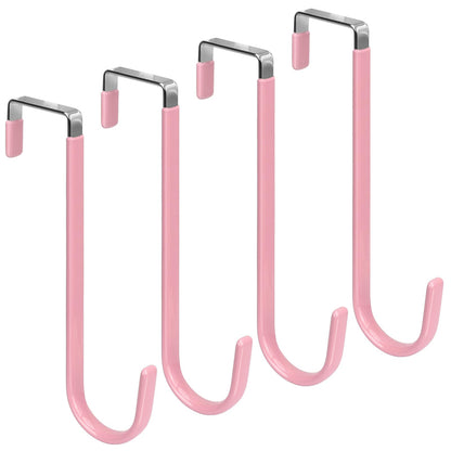 FYY Over the Door Hooks, Single-Hanger 4 Pack, Fits Doors 1 3/8" White