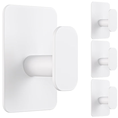 Large Heavy Duty Wall Hooks - 26lb Max, Stainless Steel Adhesive Towel Hooks for Hanging Towel, Coat, Robe, Hat, Sticky Towel Holder for Wall Mount in Bathroom, Shower, Kitchen (Black, 4 Pack)