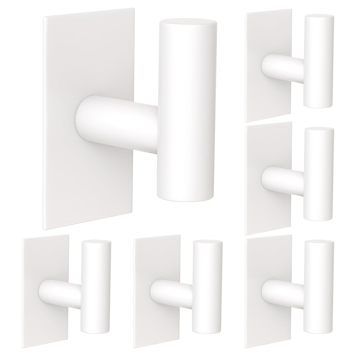VAEHOLD Wall Towel Hooks, Heavy Duty Sticky Holder Waterproof Towel Hooks for Hanging Coat, Clothes, Closet Hook Wall Mount for Kitchen (Silver, 2 Pack)